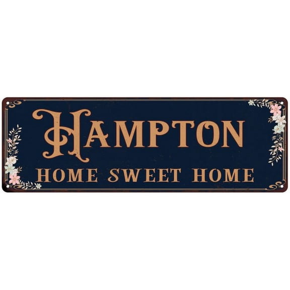 HAMPTON Home Sweet Home Victorian Look 6x18 Metal Sign 106180046712