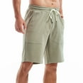 thumbnail image 4 of MIUOWANP Men's Drawstring Elastic Waist Cotton Shorts with Big Pockets Oversize Solid Color Outdoor Sport Casual Shorts Size XL(10)Mint Green, 4 of 4