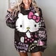 thumbnail image 1 of Sudadera con capucha para mujer, básica, con estampado de Hello Kitty, holgada, manga larga, bolsillo canguro, hombros caídos, 1 of 1