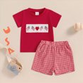 thumbnail image 2 of My First 4th of July Baby Boy Outfit Independence Day 4th Of July Toddler Boy Outfit American Flag T-Shirt and Gingham Plaid Shorts Set Independence Day Clothes, 2 of 6