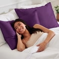 thumbnail image 6 of Bare Home Satin Pillowcase Set of 2 - Silky Soft for Hair and Skin - Envelope Closure - Standard, Plum, 6 of 9