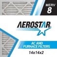thumbnail image 2 of Aerostar 14x14x2 MERV 8 Pleated Air Filter, 6 Pack, Furnaces Filters, HVAC Filter, Air Conditioners Vent Filter Replacement for Home, 2 of 6
