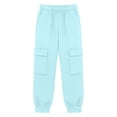 thumbnail image 6 of UACY Teen Girls 2 Piece Sweatsuits Fleece Hoodies Jogging Set Youth Kids Ribbed Cuffs Oversized Pockets Sweatpants Outfits ﻿ (Light Blue, 7-8 Years), 6 of 9