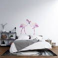 thumbnail image 2 of Vinyl Adhesive Living Room Bedroom Mural Art Love Birds Design Pink Flamingo Couple Decoration Home Wall Decal - 20" x 28" Removable Kids Bedroom Long Legged Bird Animals Decor Vinyl Wall Sticker, 2 of 5