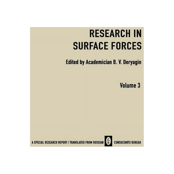 Research in Surface Forces: Volume 3, (Paperback)