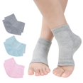 thumbnail image 1 of Calcetines de gel hidratante con ventilación para el talón, 3 pares de calcetines de spa sin dedos para el tratamiento del cuidado de los pies, talones agrietados, pies secos (gris, verde, r, 1 of 5
