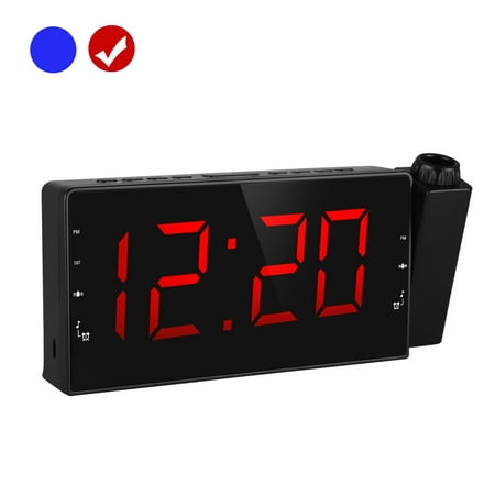 Projection Alarm Clock Eeekit Am Fm Radio Ceiling Wall Clock 7