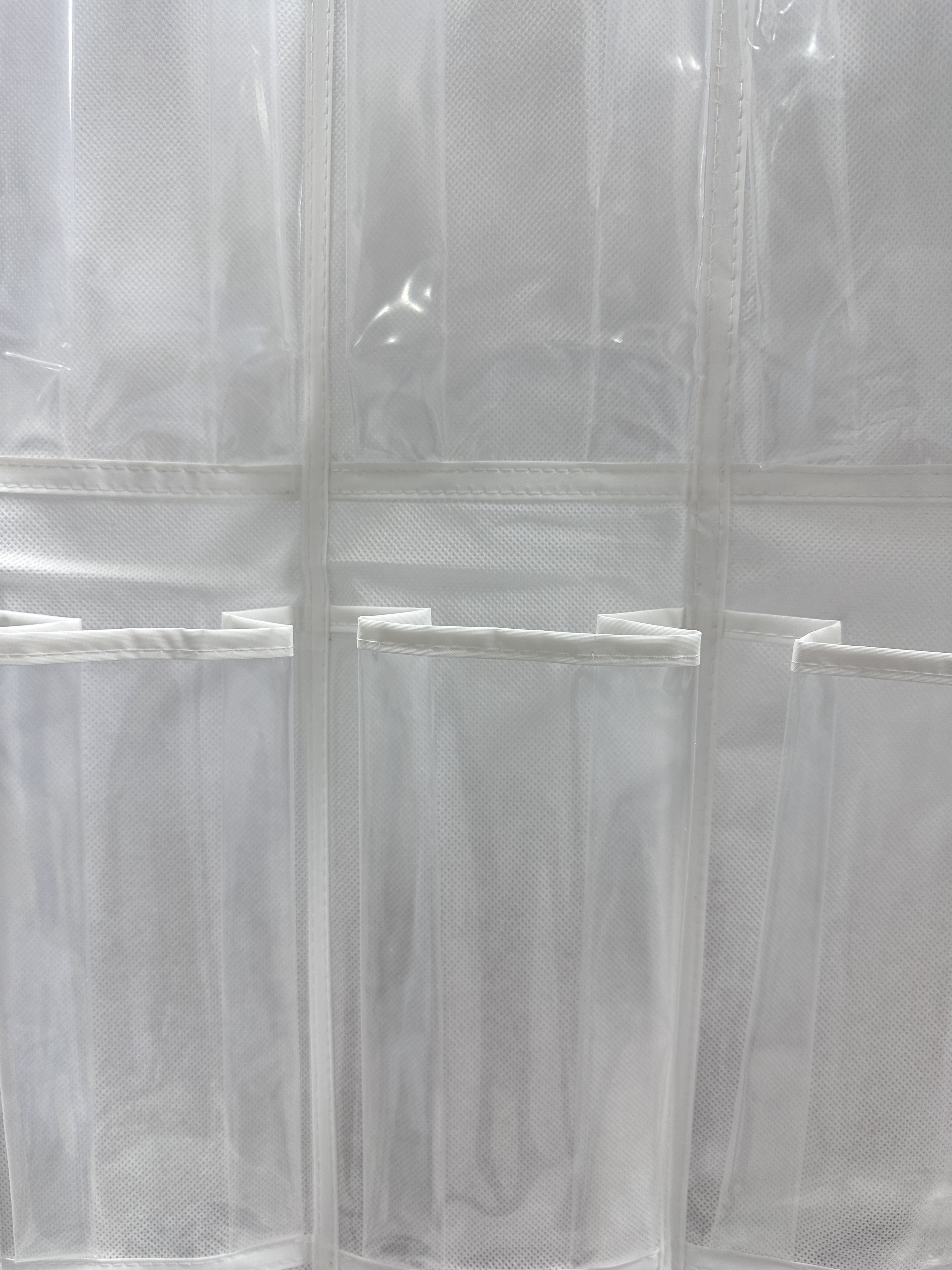 Mainstays 24 Pocket Over-the-Door Shoe Organizer, Clear Pockets, Non-Woven Polypropylene, White