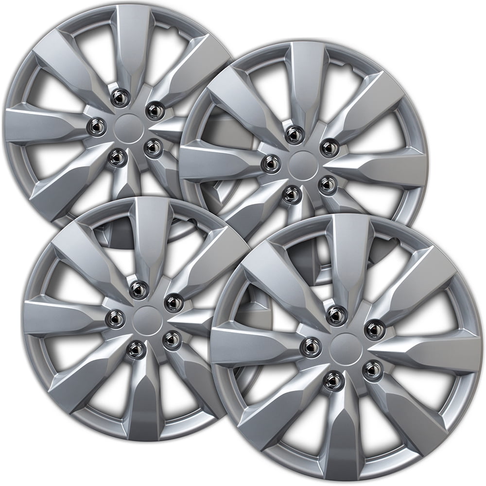All Painted Silver Wheel Cover 16 Inches Compatible with 2009-2016 Toyota Corolla 10 Spoke 
