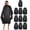 Black-10 Pack, variant on Glamorous Light Blonde Curly Updo Wig with Bangs - 2-in-1 Messy Bun Drawstring Ponytail Extension for Women Party, Club & Holiday Social Events