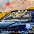 thumbnail image 4 of KUIFORTI Extra Large Windshield Sun Shade Foldable Car Front Window Sunshade for Most Cars SUV Truck Heat Blocker Visor Protector Blocks Max UV Rays and Keeps Your Vehicle Cool, Cute Pandas, 4 of 6