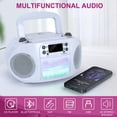 thumbnail image 2 of Reproductor de CD Boombox HPlay GC09 para niños con carga superior Bluetooth, color blanco, 2 of 6