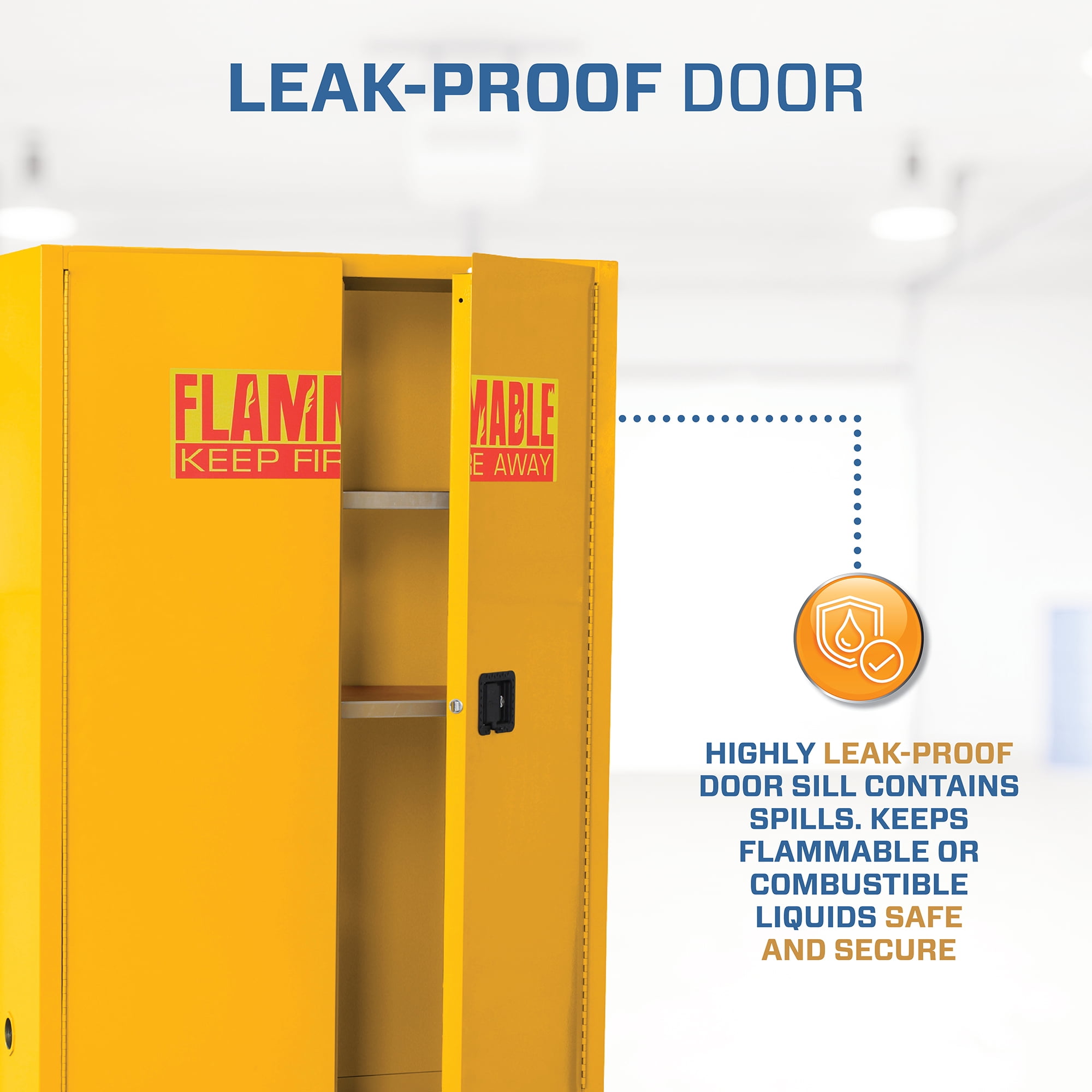 Sandusky 45-Gal. Steel 2-Door Freestanding Flammable Safety Cabinet, Yellow