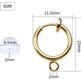 thumbnail image 2 of 12 Pieces Clip-on Earring Converters Round Hoop Earring Findings with Easy Open Loop for Non Pierced Ears with 12 Pieces Silicone Earring Pads,Gold & Silver, 2 of 5