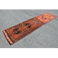 thumbnail image 3 of Orange Rug, Turkish Rug, 2.7x10.3 ft, Handmade Rug, Hallway Rug, Herki Rug, Organic Rug, Oriental Rug, Kitchen Rug, Vintage Wool Rug, 7607, 3 of 10