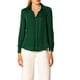 thumbnail image 2 of CAMISAS ELEGANTES PARA MUJER INSPIRADAS CHIC, CON CUELLO PUNTA V Y MANGAS LARGAS, BLUSA DE SATÉN SUAVE, TALLA XS, VERDE OSCURO, 2 of 8