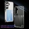 thumbnail image 6 of Allytechgroup Clear Case for Samsung Galaxy S22, Wallet Back Cover with Cards Holder Not-Yellowing Bumper Protective Phone Case for Galaxy S22, Black, 6 of 8