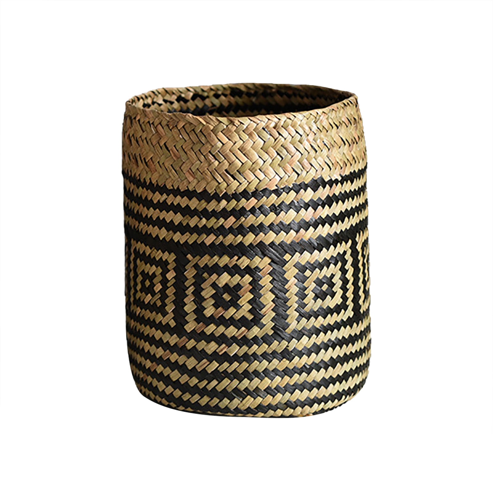 Handmade Natural Traditional Brown Woven Wicker Cane Bamboo Basket Fruits Flower 