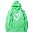 thumbnail image 5 of Penkiiy Mode Décontractée pour Femmes Impression de la Saint-Valentin Hauts à Manches Longues Chandails en Molleton à Capuche L Vert, 5 of 5