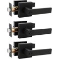 thumbnail image 1 of Square Privacy Door Levers Keyless Chrome Door Handle Indoor Door Handles Interior Bed/Bath Door Lever Handleset Reversible for Left Right Sided Doors, 1 of 7