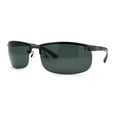 thumbnail image 1 of Polarized Metal Half Rim Wrap Rectangular Agent Sunglasses Gunmetal Green, 1 of 4