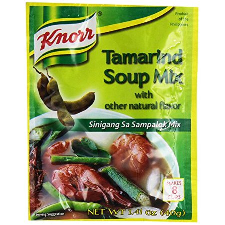 NineChef Bundle - Knorr Tamarind Soup Mix (Sinigang sa Sampalok Mix) 1.41oz (40g) 2-pack + 1 NineChef Brand Long Handle Spoon