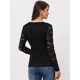 thumbnail image 3 of Blusa de Encaje para Mujer Allegra K Floral Negro L, 3 of 6