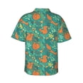 thumbnail image 4 of Xecao Fall Forest Squirrel print Hawaiian shirt - a stylish short-sleeve button-down for men, perfect for casual beach and tropical outings., 4 of 9