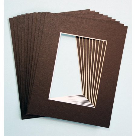 Pack of 10 BLACK 8x10 Picture Mats Matting with White Bevel Cut for 5x7 Pictures