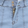 thumbnail image 6 of APEXFWDT Women's Denim Shorts Elastic Waist Stretchy Jean Shorts Trendy Casual Summer Shorts with Pockets,XL,Sky Blue, 6 of 9
