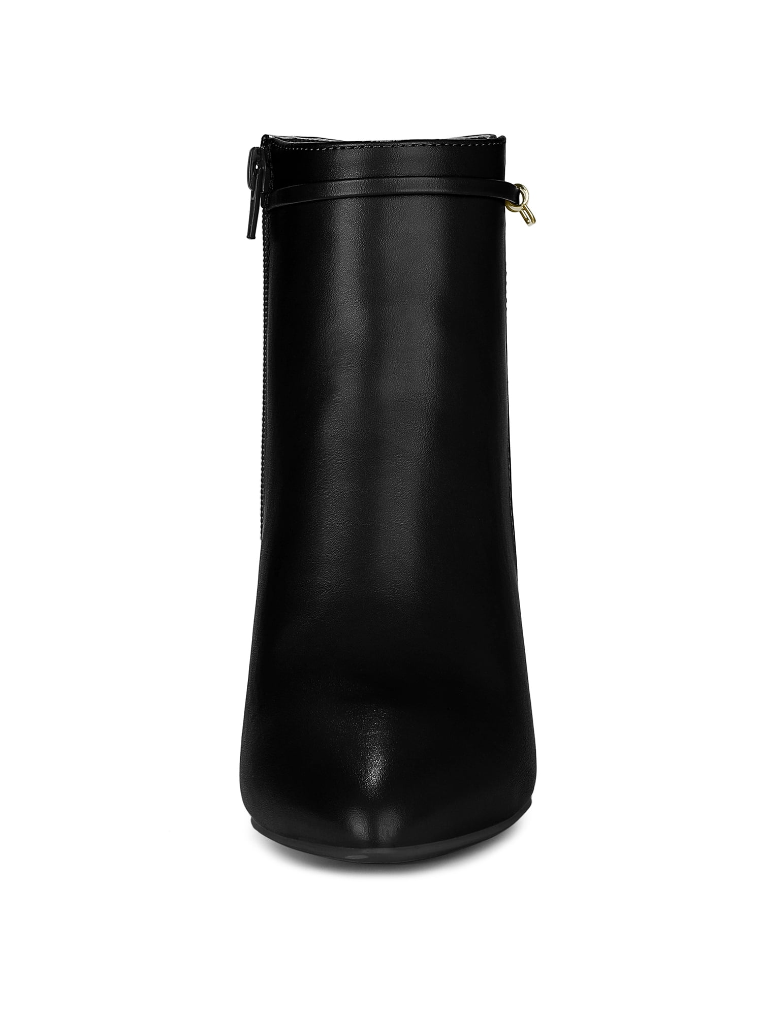 Unique Bargains Women's Pointy Toe Stiletto Heel Side Zip Ankle Boots Black 9.5