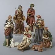 Kurt Adler 9-Inch Porcelain Nativity Figure Set of 9  Holiday Christmas Table Decoration
