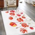 thumbnail image 2 of Area Rugs for Living Room Bedroom, Red Flowers 4'x6' Rug Washable Carpet Runner Indoor Outdoor, Watercolor Spring Country Botanical Floral Non Slip Accent Floor Mats Rug for Kitchen, Office, 2 of 8