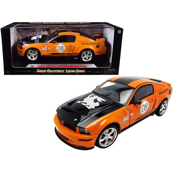 Shelby Collectibles SC297 Series 1-18 Diecast Model Car with No. 08 Terlingua Shelby Collectibles Legend for 2008 Ford Shelby Mustang, Orange & Black