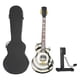 thumbnail image 1 of 9.8 Inch Wooden Miniature Electric Guitar Innovative Simulation Model Black and White Circle for Collection, 1 of 2