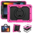 thumbnail image 4 of TECH CIRCLE Rugged Case for Apple (10.2-Inch) iPad Tablet (iPad 9th/8th/7th Gen) - Drop Proof Protective Kickstand Case Portable Handle Sturdy Cover with [Screen Protector], Rose+Black, 4 of 8