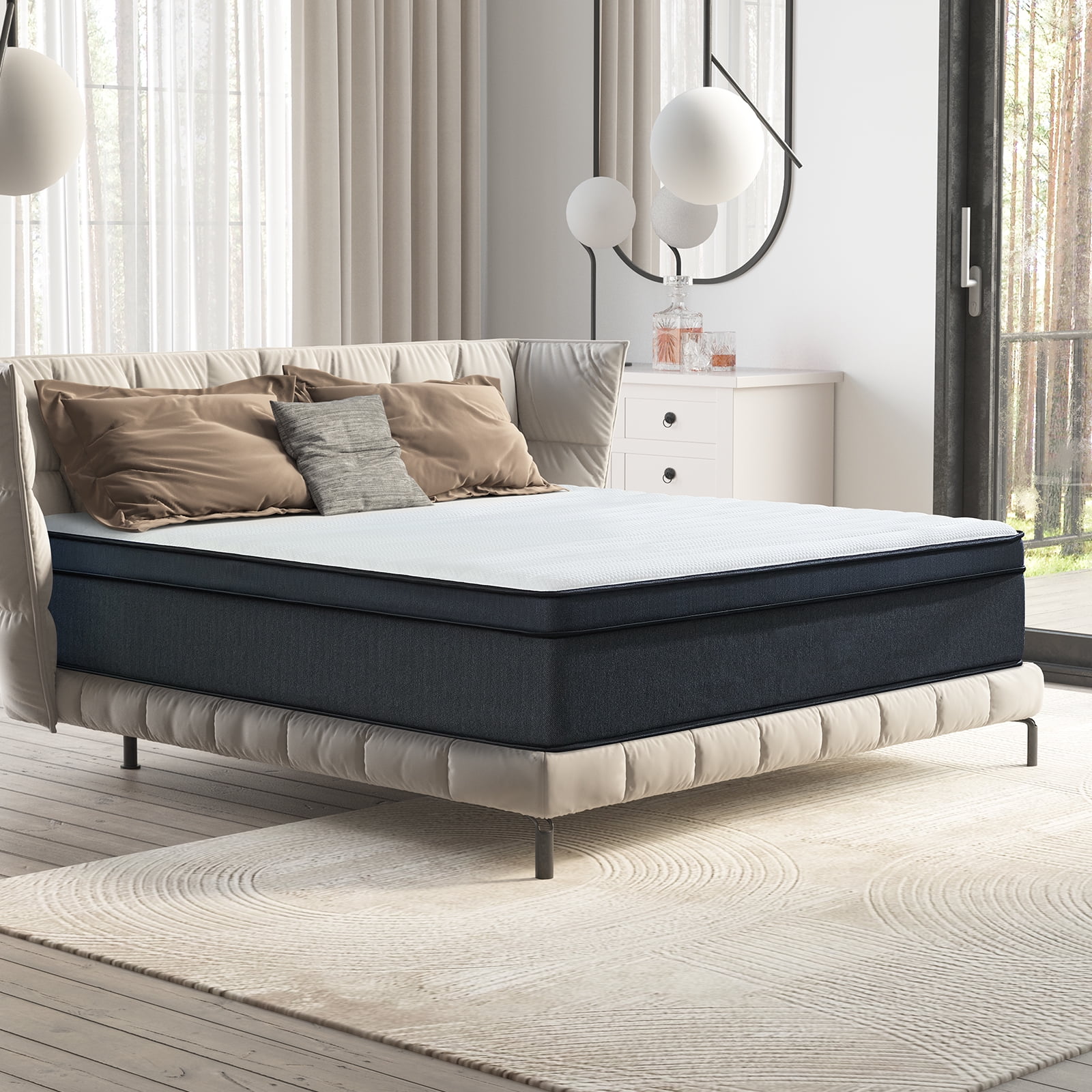 Full Size Mattress, JIAVA 12" Medium Hybrid Memory Foam Mattress in a Box, Full Mattress