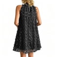 thumbnail image 5 of ClodeEU Women's Halter Neck Lace Mini Dress,Sleeveless A Line Flare Cocktail Dress Black,Women's Plus M, 5 of 8