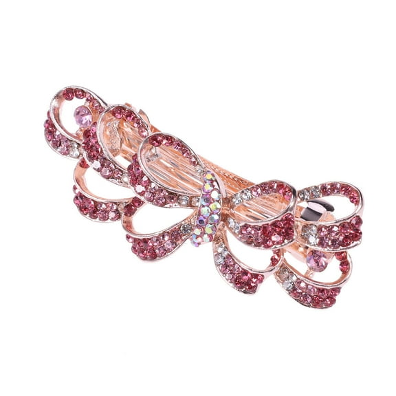 Luxshiny Rhinestone Crystal Barrettes Chic Hair Accessory for Women 1Set