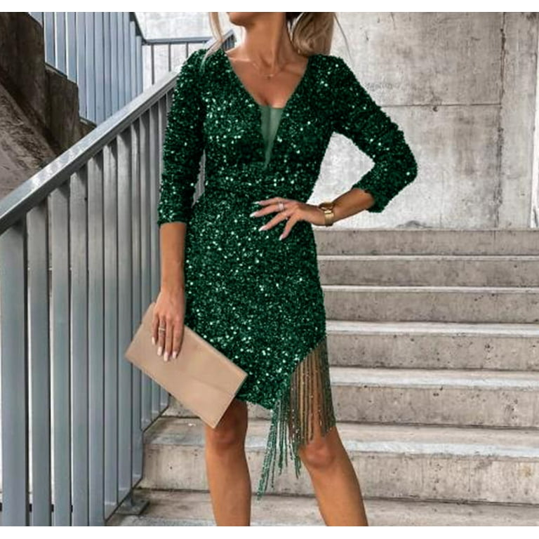 V Neck Tassel Half Sleeve Bodycon Dress V Neck Tassel Half Sleeve Bodycon Dress