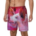 thumbnail image 2 of Gaeub Pink Pig Mens Swim Trunks Stretch Beach Shorts Quick Dry for Men Swim Shorts Swimwear with Pockets- X-Large, 2 of 9