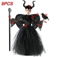 thumbnail image 3 of Disfraz de maléfica de Disney para niñas, vestido de Halloween, elegante bautizo, Glam Gownprom, Cosplay para niños, ropa de bruja de Reina demonio, 3 of 5