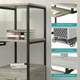 thumbnail image 4 of Mecor Computer Desk with 2 Drawers, Modern Writing Desk with Bookshelf, PC Laptop Study Table Workstation for Home (Oak Grey), 4 of 6