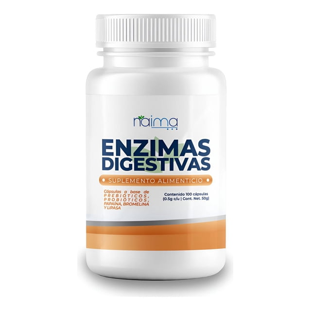 Enzimas Digestivas 500mg - 100 Cápsulas Por Frasco Sin Sabor
