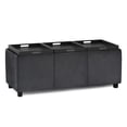 thumbnail image 3 of Trent Home Faux Air Leather Rectangular Storage Ottoman in Black, 3 of 7