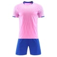 thumbnail image 4 of Kids Soccer Jersey Set Ndbuld Children's Short Sleeve Top With Elastic Waist Shorts Sportswear And Soccer Set For Middle And Big Kids Pink S, 4 of 6