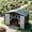 113.70" L x 117.68" W x 79.21" H Black, variant on LuckyNote 10x10 ft Large Outdoor Metal Storage Shed, Heavy Duty Utility Garden Shed with Lockable Sliding Doors, for Backyard Lawn, Black