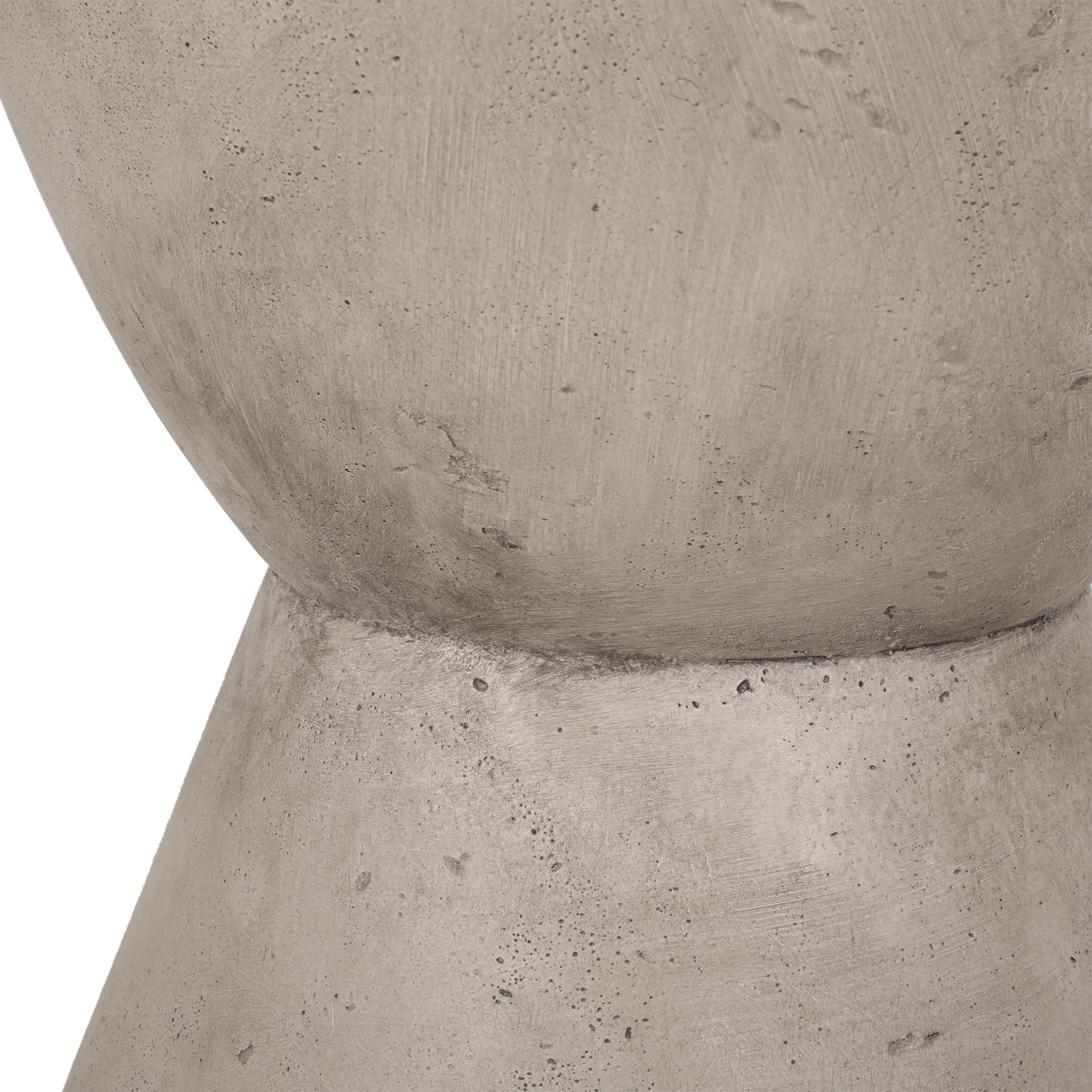 Outdoor Lightweight Concrete End Side Table for Patio Balcony Garden, Light Gray