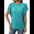 thumbnail image 1 of Camisas Formales Informales de Negocios para Mujer, Camisas de Verano, Mangas , Cuello Redondo, Mangas de Hoja de , Trajes 2025 Verde L, 1 of 10