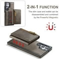 thumbnail image 7 of ELEHOLD for Samsung Galaxy S24 Ultra Detachable Wallet Case Premium PU Leather 2-in-1 Magnetic Removable Zipper Card Holders RFID Blocking Shockproof Protection Kickstand Leather Case,Coffee, 7 of 7
